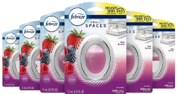 Febreze Small Spaces Air Freshener Wild Berries Odor Eliminator for Strong Odors Pack of 6